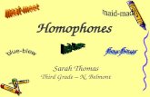 Homophones Sarah Thomas Third Grade – N. Belmont.