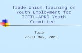 Trade Union Training on Youth Employment for ICFTU-APRO Youth Committee Turin 27-31 May, 2005.