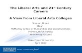 The Liberal Arts and 21 st Century Careers A View from Liberal Arts Colleges Stanton Green Dean McMurray School of Humanities and Social Sciences Monmouth.