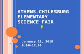 A THENS -C HILESBURG E LEMENTARY S CIENCE F AIR January 22, 2015 8:00-12:00.