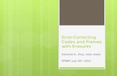 Error-Correcting Codes and Frames with Erasures Amanda S., Amy, Izzie, Katie SPWM July 30 th, 2011.