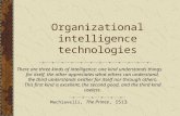 Organizational intelligence technologies There are three kinds of intelligence: one kind understands things for itself, the other appreciates what others.