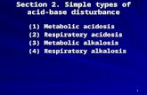 1 Section 2. Simple types of acid-base disturbance (1) Metabolic acidosis (1) Metabolic acidosis (2) Respiratory acidosis (2) Respiratory acidosis (3)