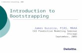 © Deloitte Consulting, 2005 Introduction to Bootstrapping James Guszcza, FCAS, MAAA CAS Predictive Modeling Seminar Chicago September, 2005.