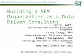 Building a SEM Organization as a Data Driven Consultant Jay W. Goff Vice Provost and Dean for Enrollment Management Larry Gragg, PhD History Department.