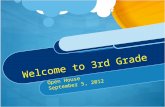 Welcome to 3rd Grade Open House September 5, 2012.