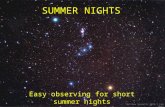 SUMMER NIGHTS Easy observing for short summer nights Matthew Spinelli APOD 7 Feb 2003.