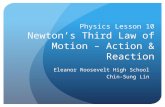 Physics Lesson 10 Newton’s Third Law of Motion – Action & Reaction Eleanor Roosevelt High School Chin-Sung Lin.