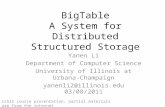 BigTable A System for Distributed Structured Storage Yanen Li Department of Computer Science University of Illinois at Urbana-Champaign yanenli2@illinois.edu.