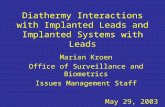 Diathermy Interactions with Implanted Leads and Implanted Systems with Leads Marian Kroen Office of Surveillance and Biometrics Issues Management Staff.