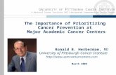 U NIVERSITY OF P ITTSBURGH C ANCER I NSTITUTE A National Cancer Institute (NCI)-designated Comprehensive Cancer Center The Importance of Prioritizing Cancer.
