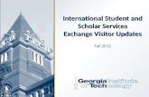 International Student and Scholar Services Exchange Visitor Updates Fall 2012.