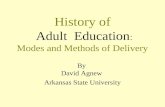 History of Adult Education : Modes and Methods of Delivery By David Agnew Arkansas State University.
