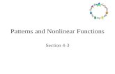 Patterns and Nonlinear Functions Section 4-3. Goals Goal To identify and represent patterns that describe nonlinear functions. Rubric Level 1 – Know the.