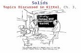 Elastic Properties of Solids Topics Discussed in Kittel, Ch. 3, pages 73-85.