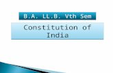 B.A. LL.B. Vth Sem Constitution of India. NATURE OF INDIAN CONSTITUTION, SALIENT FEATURES OF THE CONSTITUTION, PREAMBLE, CITIZENSHIP, CONCEPT OF FEDERALISM.