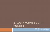 5.2A PROBABILITY RULES! AP Statistics. Probability Models In Section 5.1, we used simulation to imitate chance behavior. Fortunately, we don’t have to.