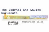 The Journal and Source Documents Lesson 3: Harmonized Sales Tax (HST)