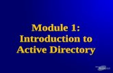 Module 1: Introduction to Active Directory. Overview  Introduction to Active Directory  Active Directory Logical Structure  Role of DNS in Active Directory.