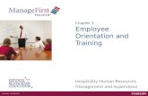 Hospitality Human Resources Management and Supervision Employee Orientation and Training Chapter 3.