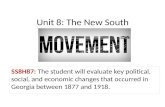 Unit 8: The New South SS8H87: SS8H87: The student will evaluate key political, social, and economic changes that occurred in Georgia between 1877 and 1918.