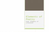Elements of Poetry From: Elements of Literature. How to read a poem  Read the poem aloud at least once.  Read from the “inside out.”  Be aware of punctuation,