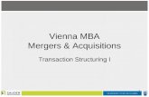 Vienna MBA Mergers & Acquisitions Transaction Structuring I 1.