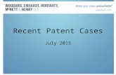 Recent Patent Cases July 2015. SCOTUS – October 2014 Term Teva Pharmaceuticals v. Sandoz –574 U.S. ___ (2015) Kimble et al. v. Marvel Entertainment –576.