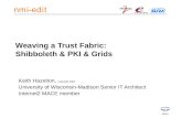 Weaving a Trust Fabric: Shibboleth & PKI & Grids Keith Hazelton, Copyright 2003 University of Wisconsin-Madison Senior IT Architect Internet2 MACE member.