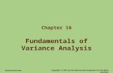 Fundamentals of Variance Analysis Chapter 16 Copyright © 2011 by The McGraw-Hill Companies, Inc. All rights reserved. McGraw-Hill/Irwin.