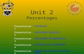 Unit 2 Percentages Presentation 1 Conversion Presentation 2 Conversion: Revision Presentation 3 Percentages of Quantities Presentation 4 Quantities as.