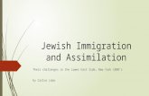 Jewish Immigration and Assimilation Their challenges in the Lower East Side, New York 1880’s by Carlos Lobo.