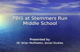 PBIS at Stemmers Run Middle School Presented by Mr. Brian Muffoletto, Social Studies.