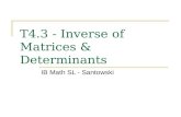 T4.3 - Inverse of Matrices & Determinants IB Math SL - Santowski