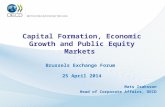 Capital Formation, Economic Growth and Public Equity Markets Brussels Exchange Forum 25 April 2014 Mats Isaksson Head of Corporate Affairs, OECD.