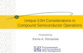 Unique ESH Considerations in Compound Semiconductor Operations Presented by: Kerrie A. Romanow.