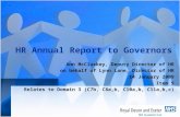 HR Annual Report to Governors Ann McCluskey, Deputy Director of HR on behalf of Lynn Lane, Director of HR 14 January 2009 Item 9 Relates to Domain 3 (C7b,