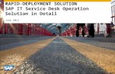 INTERNAL RAPID-DEPLOYMENT SOLUTION SAP IT Service Desk Operation Solution in Detail June 2011.