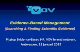 Pit stop EBMgt Evidence-Based Management (Searching & Finding Scientific Evidence) Pitstop Evidence-Based HR, VOV lerend netwerk, Antwerpen, 11 januari.