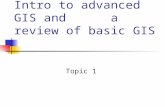 Intro to advanced GIS and a review of basic GIS Topic 1.