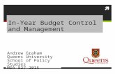 In-Year Budget Control and Management Andrew Graham Queens University School of Policy Studies MPA 827 2015.