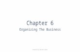 Chapter 6 Organizing The Business Prepared By Mostafa Kamel.