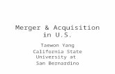 Merger & Acquisition in U.S. Taewon Yang California State University at San Bernardino.