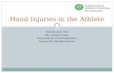 TIM BROWN, MD THE HAND CENTER DEPARTMENT OF ORTHOPAEDICS GREENVILLE HEALTH SYSTEM Hand Injuries in the Athlete.