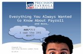 Everything You Always Wanted to Know About Payroll and more… Prepared for: Glen Ellyn Business Leaders Forum 01/24/14 #@%*?!! I owe the IRS WHAT?