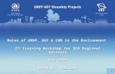 1 Roles of UNEP, GEF & CBD in the Environment 2 nd Training Workshop for BCH Regional Advisors May 2006 Bangkok, Thailand.