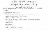 ASA 5500 series adaptive security appliances Has replaced Cisco’s PIX firewalls since 2008 Security services Source: .