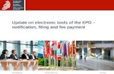 Heli Pihlajamaa June 2015Director Patent Law Update on electronic tools of the EPO – notification, filing and fee payment.