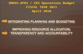 SNRAS-AFES / CES Operations Budget FISCAL YEAR 2011 April 2010.