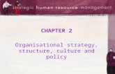 CHAPTER 2 Organisational strategy, structure, culture and policy.